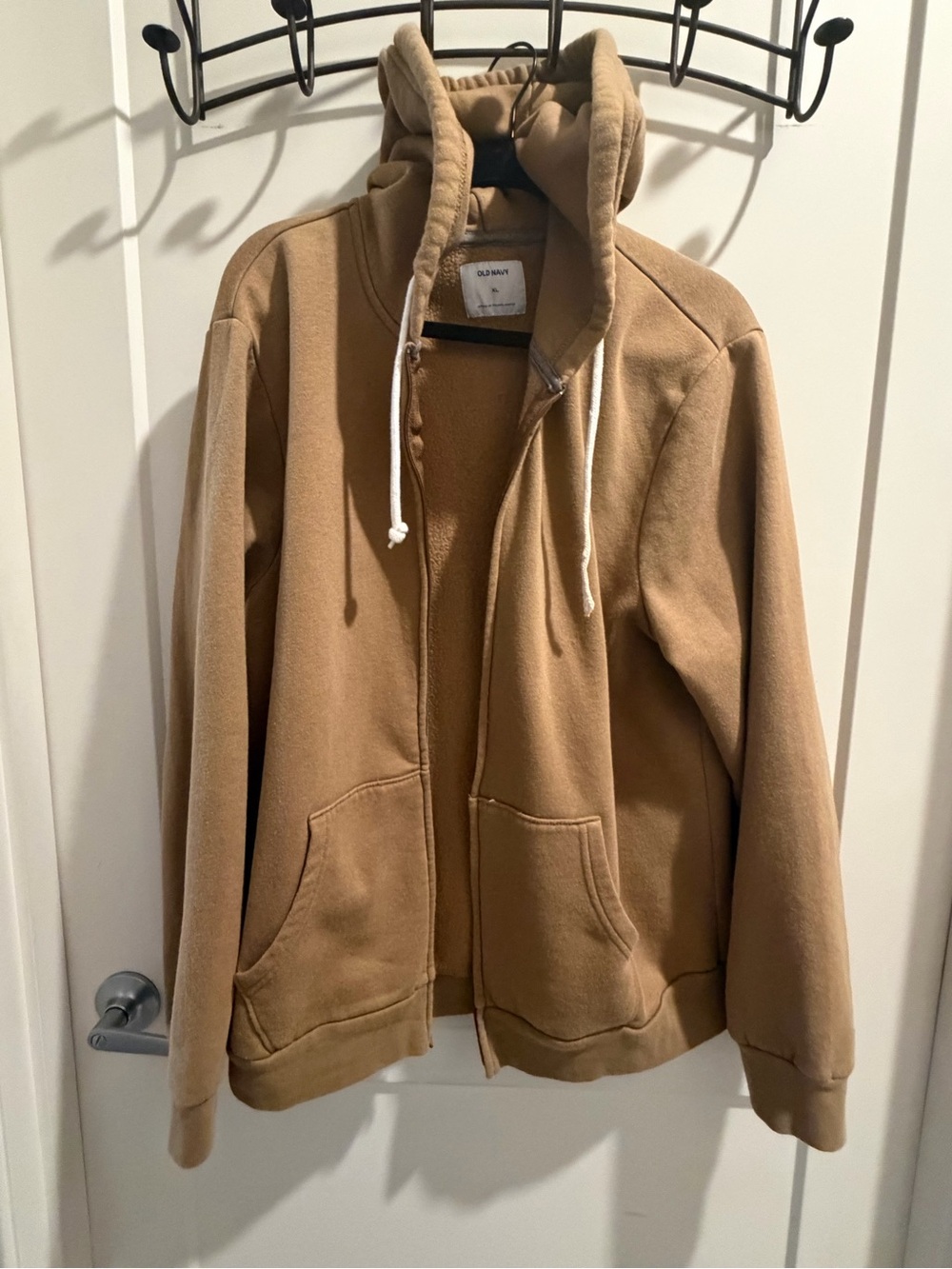 Old Navy Men's Zip-Up Hoodie Jacket in Tan